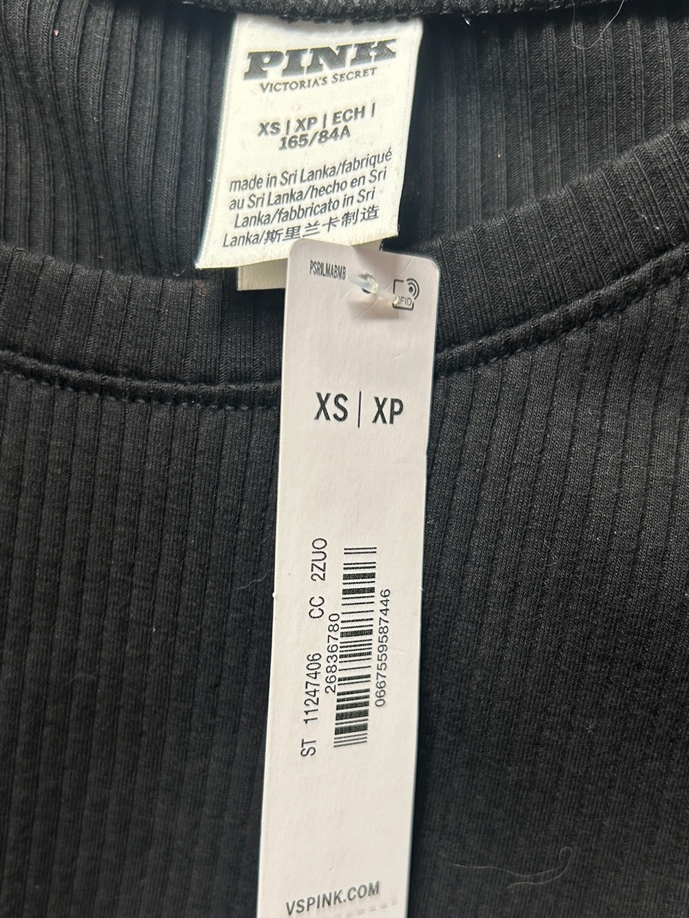 VS Pink Ribbed Black Dress XS